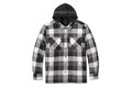 SHIRT JACKET-WOVEN,BLACK PLAID