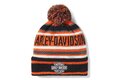 BEANIE-KNIT,ORANGE/BLA
