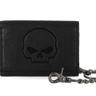 Pánská peněženka Skull Embossed Medium Biker Chain Leather
