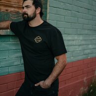 Pánské tričko TEE-KNIT,LFR SKULL,BLA