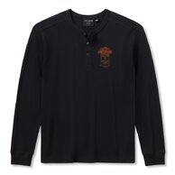 Pánské tričko - HENLEY-KNIT,BLACK