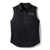 Dámská košilová vesta TANK-WOVEN,BLACK