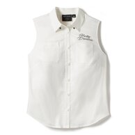 Dámská košilová vesta TANK-WOVEN,OFF WHITE