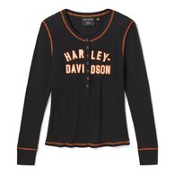 Dámské tričko - HENLEY-KNIT,BLACK