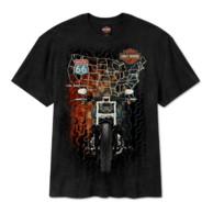 Pánské tričko TEE-KNIT,ROUTE 66,BLACK