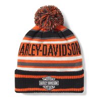 BEANIE-KNIT,ORANGE/BLA