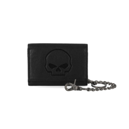Pánská peněženka Skull Embossed Medium Biker Chain Leather