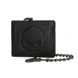 Pánská peněženka Willie G Skull Embossed Billfold Leather Chain