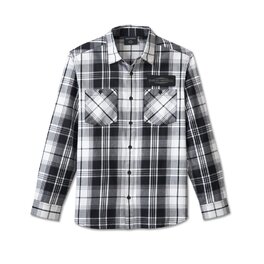 Pánská košile SHIRT-WOVEN,BLACK/OFF WHITE PLAID