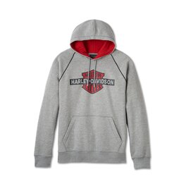 Pánská mikina HOODIE-KNIT,GREY HEATHER/RED