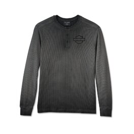 Pánské tričko HENLEY-KNIT,BLACK