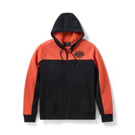 Pánská mikina HOODIE-KNIT,BLACK/ORANGE