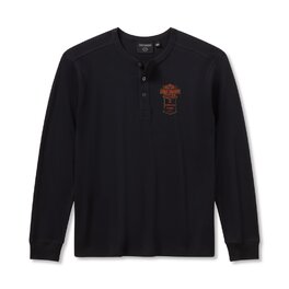 Pánské tričko - HENLEY-KNIT,BLACK