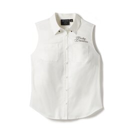 Dámská košilová vesta TANK-WOVEN,OFF WHITE
