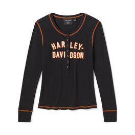 Dámské tričko - HENLEY-KNIT,BLACK