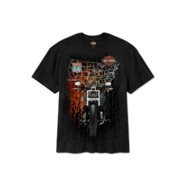 Pánské tričko TEE-KNIT,ROUTE 66,BLACK