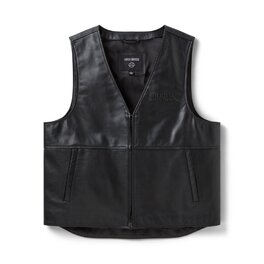 Pánská vesta VEST-LEATHER,BLACK