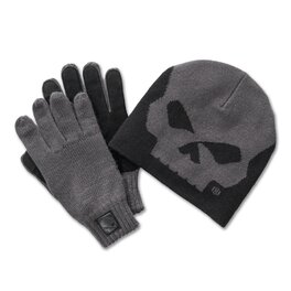 Set rukavic s čepicí BEANIE/GLOVES SET-KNIT,GREY/BLACK