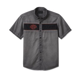 Pánská košile SHIRT-WOVEN,DARK GREY COLORBLOCK