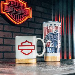 H-D 1970s Eagle mug/Travel mug set