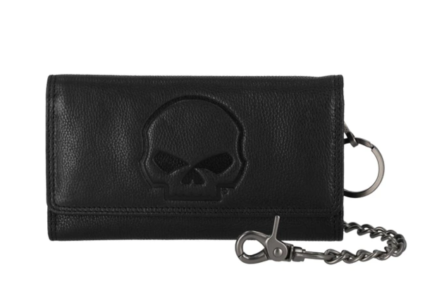Peněženka Embossed Willie G. Skull Logo Tri-Fold Chain Trucker