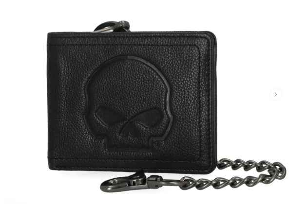 Pánská peněženka Willie G Skull Embossed Billfold Leather Chain