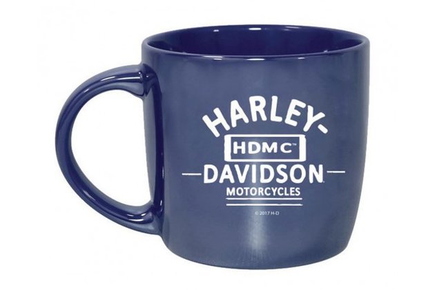 H-D Blue ceramic coffe cup
