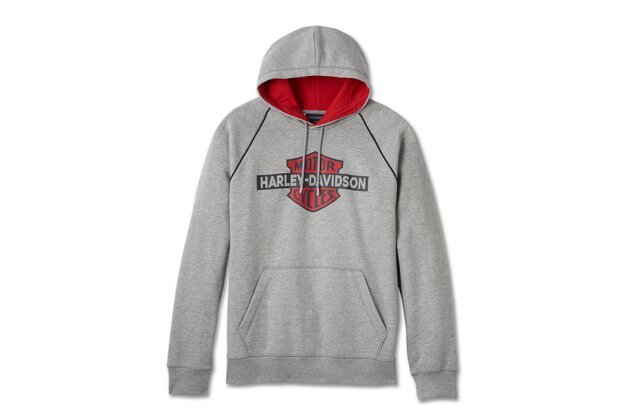 Pánská mikina HOODIE-KNIT,GREY HEATHER/RED