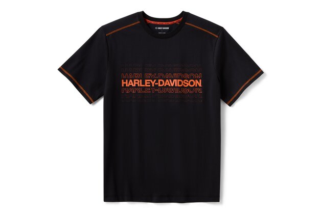 Pánské tričko TEE-KNIT,BLACK/ORANGE
