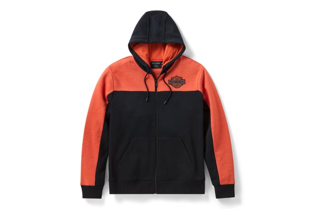 Pánská mikina HOODIE-KNIT,BLACK/ORANGE