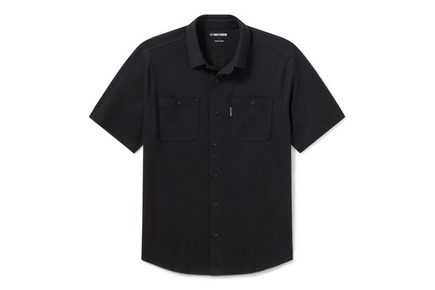 Pánská košile - SHIRT-KNIT,BLACK