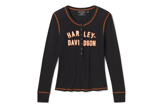 Dámské tričko - HENLEY-KNIT,BLACK