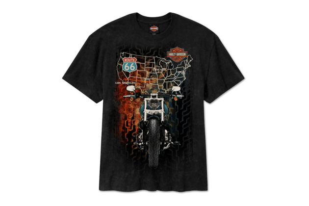 Pánské tričko TEE-KNIT,ROUTE 66,BLACK