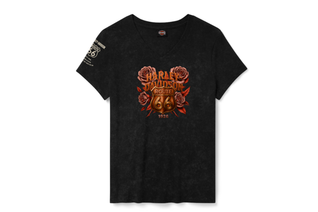 Dámské tričko TEE-KNIT,ROUTE 66,BLACK