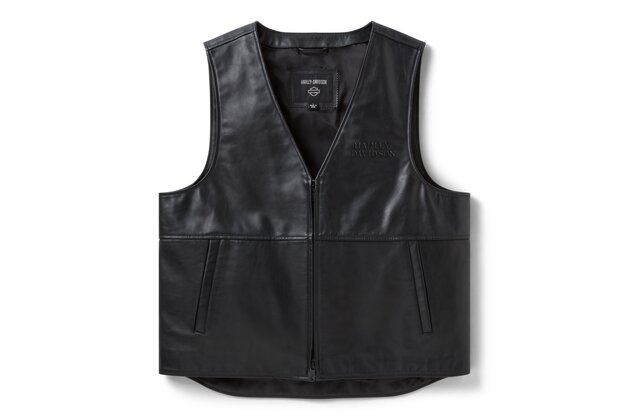 Pánská vesta VEST-LEATHER,BLACK