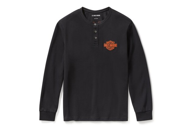 Pánské tričko HENLEY-KNIT,BLACK